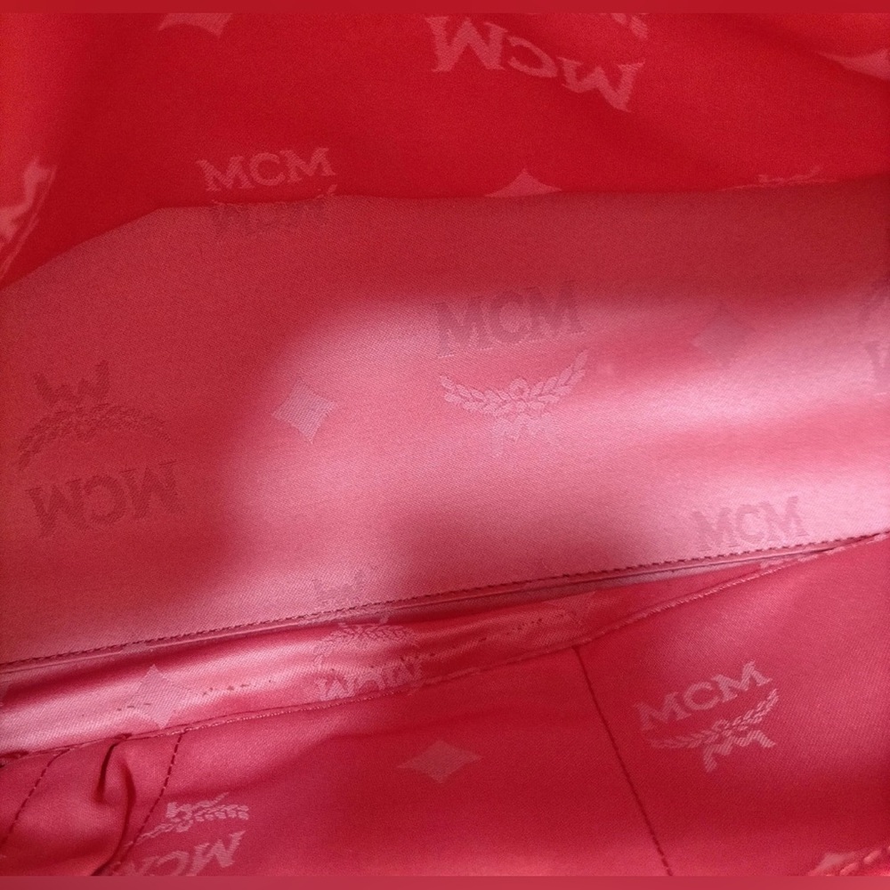 MCM Nuovo Leather Satchel Shoulder Crossbody Tote Pink - Picture 8 of 9